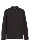 Cutter & Buck Advantage Drytec Long Sleeve Performance Polo In Black Heather