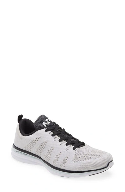 Apl Athletic Propulsion Labs Techloom Pro Knit Running Shoe In White/ Black/ Cosmic Grey