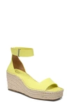 Franco Sarto Camera Espadrille Wedge Sandal In Limeade Faux Leather