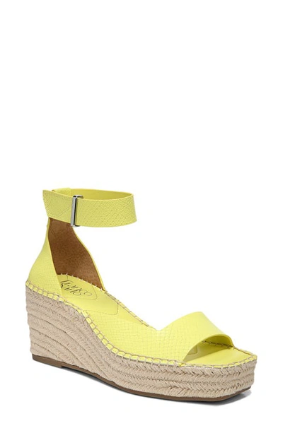 Franco Sarto Camera Espadrille Wedge Sandal In Limeade Faux Leather