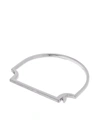 Monica Vinader Signature Skinny Sterling Silver And 0.35ct White-diamond Bangle In Silber