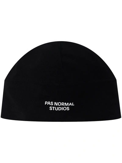 Pas Normal Studios Logo-print Stretch Bamboo And Merino Wool-blend Cycling Beanie In Black