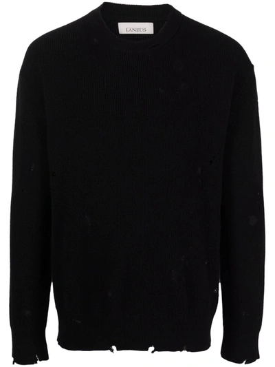 Laneus Crew-neck Cashmere Jumper In Schwarz