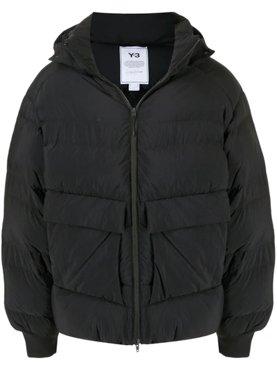 Y-3 Logo-print Puffer Jacket In Black