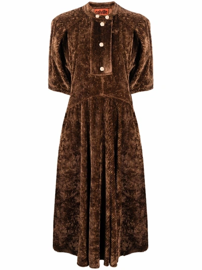 Colville Corduroy-effect Mid-length Dress In Braun