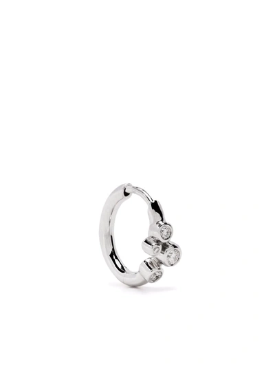 Maria Black 14kt White Gold Elena Diamond Huggie Earring In Silver