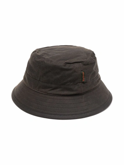 Barbour Babies' Embroidered Logo Bucket Hat In Green