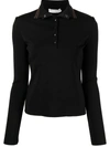 Philosophy Di Lorenzo Serafini Stretch Long-sleeve Polo Shirt In Black