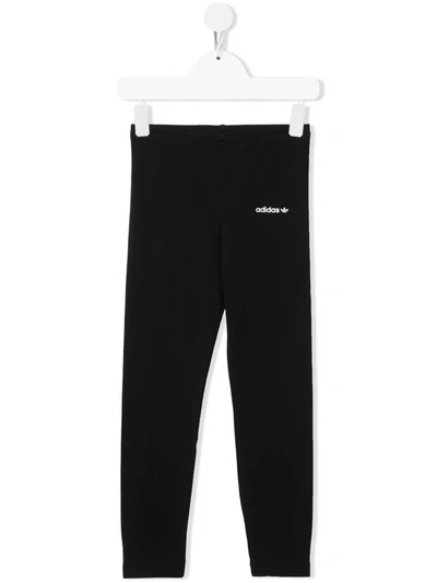 Adidas Originals Kids' Logo-print Leggings In Black