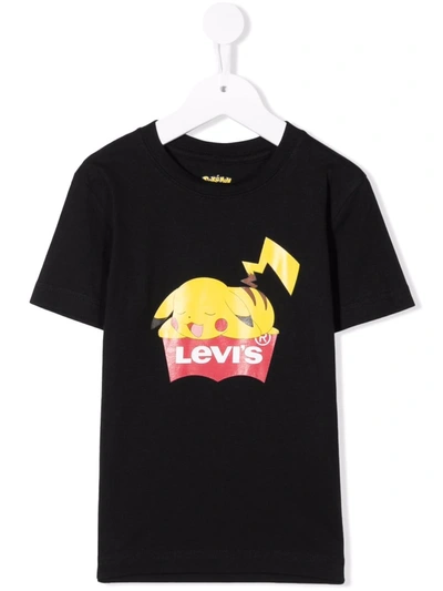 Levi's Kids' Logo-print T-shirt In Black