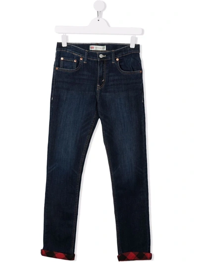 Levi's Teen Straight-leg Dark-wash Jeans In Blue