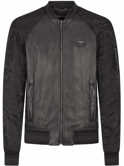 Dolce & Gabbana Panelled Bomber Jacket In Black