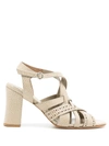 Sarah Chofakian Leather York Sandals In Neutrals