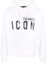 Dsquared2 Icon Paint-splatter Cotton Hoodie In 100