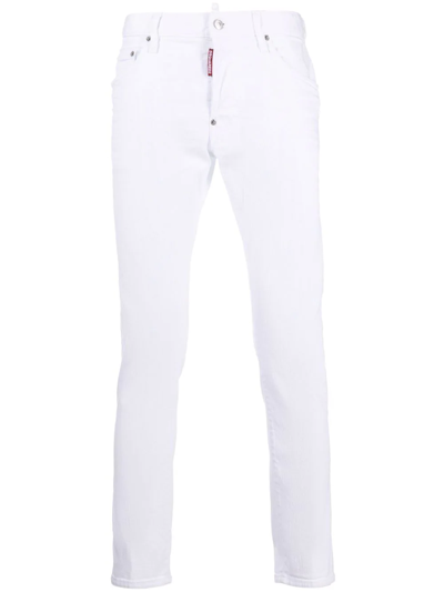 Dsquared2 Mid-rise Straight-leg Jeans In Weiss