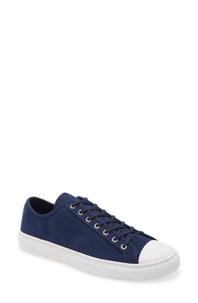 Nothing New Low Top Trainer In Navy Canvas/ Off White