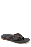 Reef Cushion Lux Flip Flop In Black/ Brown Leather