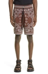Amiri Bandana Crochet Basketball Shorts In Brown
