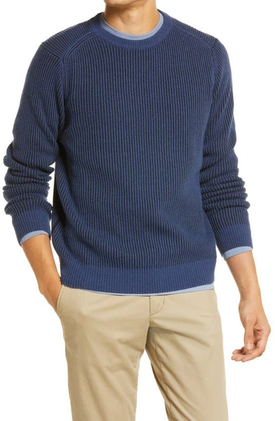 Vineyard Vines Offshore On The Go Crewneck Sweater In Faded Indigo