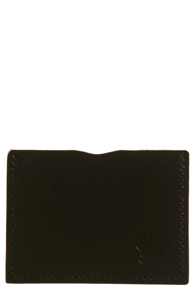 Fjall Raven Ovik Leather Card Holder In Black