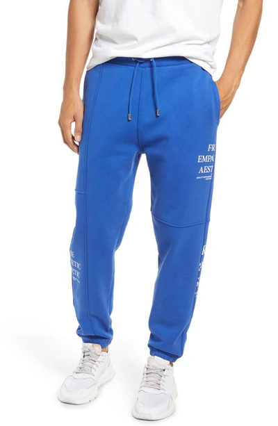 Frame Modern Block Cotton Blend Joggers In Cobalt Blue