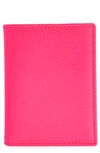 Comme Des Garçons Super Fluorescent Leather Bifold Wallet In Pink/ Yellow