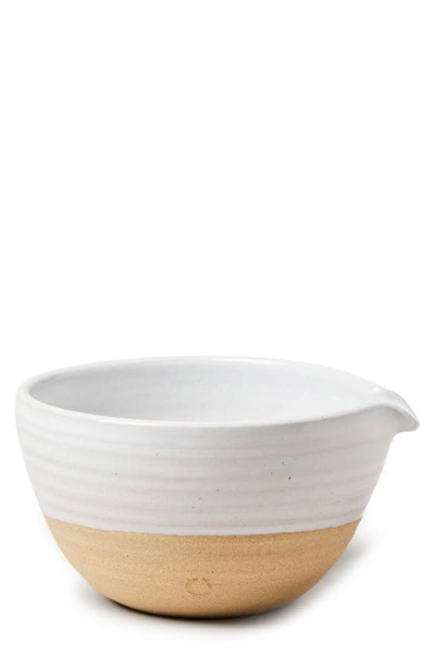 Farmhouse Pottery Medium Stoneware Pantry Bowl In White Tan1