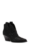 Jessica Simpson Women's Zadie Pull-on Western Booties Women's Shoes In Black Glitter