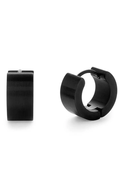 Brook & York Stainless Steel Hoop Earrings In Black