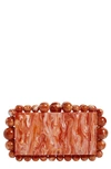 Cult Gaia Eos Pearly Acrylic Clutch Bag In Chili