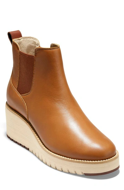 Cole Haan Women's Zg City Pull On Wedge Booties In British Tan Leather
