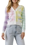 English Factory Multi Color Gingham Cardigan In Multi