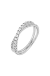 Bony Levy Diamond Crossover Ring In 18k White Gold