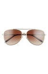 Tiffany & Co 59mm Pilot Sunglasses In Pale Gold/ Gradient Brown