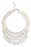 Cristabelle Crystal & Imitation Pearl Layered Necklace