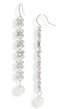 Cristabelle Imitation Pearl Linear Drop Earrings