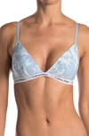 Calvin Klein Triangle Cup Bralette In Mofongo Clouds-blue Fog