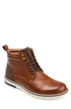 Vance Co. Lucien Vegan Leather Cap Toe Boot In Brown