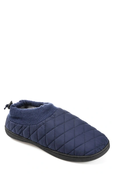 Vance Co. . Fargo Quilted Faux Fur Lined Slipper In Blue