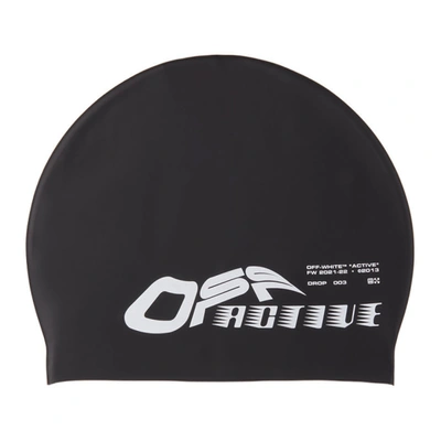 Off-white Black Active Logo Swim Cap