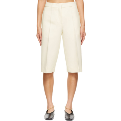 Jil Sander Off-white Wool Crepe Tailored Shorts In Neutrals