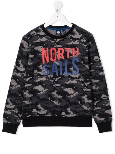 North Sails Kids' Logo-print Sweatshirt In Grey