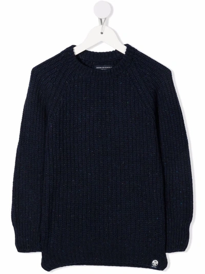 North Sails Kids' Chunky-knit Jumper In Blue