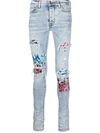 Amiri Clay Indigo Thrasher Lunar New Year Jeans In Blue