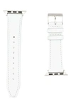 Rebecca Minkoff 20mm Smooth Leather Watch Strap In White