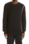 Moncler Men's Tricolor Waffle-knit Sweater In Black