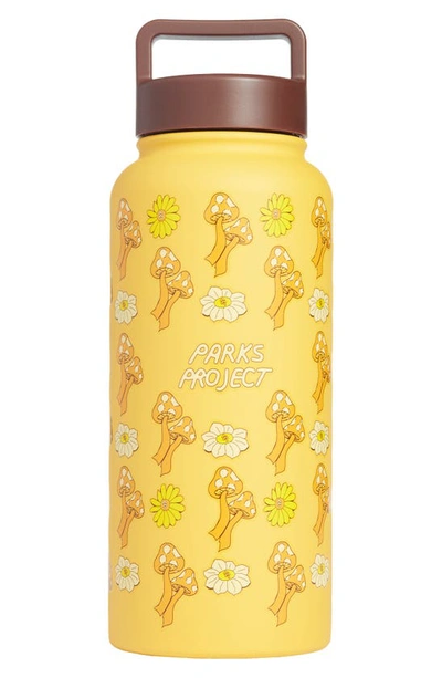 Parks Project Power To The Parks Shrooms Insulated Water Bottle In Yellow