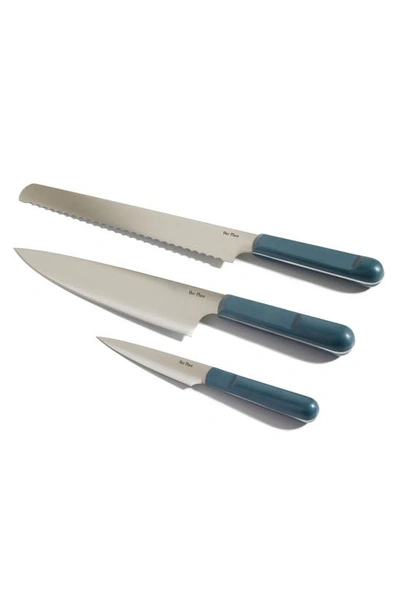 Our Place 3-piece Kitchen Knife Set In Blue Salt