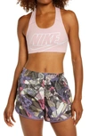 Nike Futura Dri-fit Sports Bra In Pink Glaze/ White