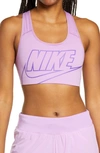 Nike Futura Dri-fit Sports Bra In Violet Shock/ Wild Berry